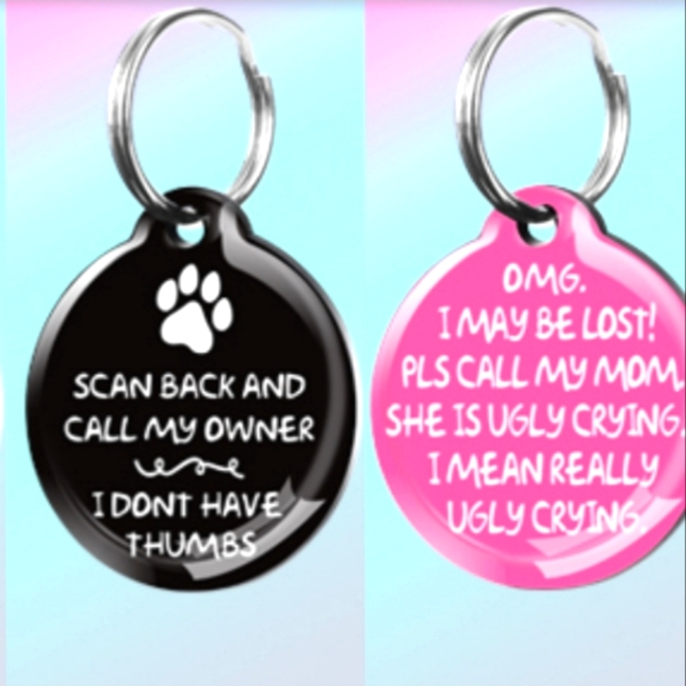 Qr code dog ID tag for collar